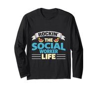 Rockin The Social Worker Life Hero Pride Manche Longue
