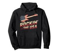 Rockin' The USA Rock n Roll Guitare rétro Drapeau USA Sweat à Capuche