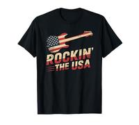 Rockin' The USA Rock n Roll Guitare rétro Drapeau USA T-Shirt