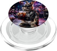 Rocking Bunny Drinking Iced Coffee Meme Rabbit Cute Heavy Me PopSockets PopGrip pour MagSafe