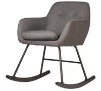 Rocking chair - ATHM DESIGN - ROCKY Gris - Assise Tissu - Pieds Metal Noir