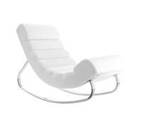 Rocking chair blanc et acier chromé taylor