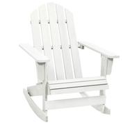 vidaXL Rocking chair de jardin en bois – Blanc – 72 x 92 x 104 cm