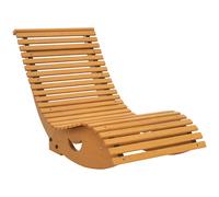 Outsunny Chaise à Bascule - Rocking Chair d'extérieur Jardin Ergonomique avec siège à Lattes et Dossier Haut en Bois dim. 130L x 60l x 60H cm