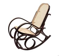 Rocking-chair fauteuil à bascule ~ couleur noyer, rotin