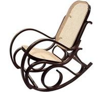 Rocking-chair fauteuil à bascule, couleur noyer, rotin Marron G