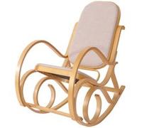 Rocking-chair, fauteuil à bascule M41, imitation chêne, tissu beige Beige G
