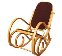 Rocking-chair fauteuil à bascule M41, imitation chêne, tissu marron Marron G