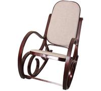 Rocking-chair - M41 - Imitation noyer - Tissu beige