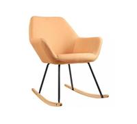 Rocking chair branchée en tissu avec structure en metal et bois NORTON Orange Orange