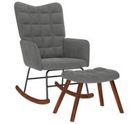 vidaXL Chaise à bascule avec repose-pied 4016844 – velours gris foncé
