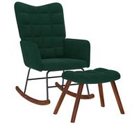 vidaXL Chaise à bascule Vert foncé Velours