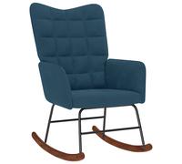vidaXL Fauteuil à bascule 4016842 Velours avec tabouret Bleu
