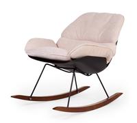 Rocking Chaise À Bascule Fauteuil Allaitement Lounge Blanc Cassé/noir TU