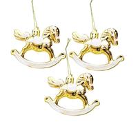 Rocking Christmas Ornament - Arbre Pendant Set, Small Holiday Horse Decor, Cute Festive Hanging Piece, Bright Seasonal Accent | Charming Decorative Display For Door Tree Home Winter Parties