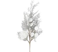 ROCKING GIFTS Bouquet de fleurs artificielles blanches et argentées pour vase ou table, décoration de Noël, événements, 65 cm