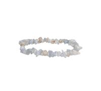 ROCKING GIFTS Bracelet en éclats d'angélite, pierre naturelle, 5 cm, élastique, pour la méditation et la guérison spirituelle