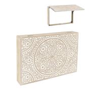 ROCKING GIFTS Couvercle compteur tableau bois marron beige Mandala couvre-compteur décoratif 46 cm - Cachez et embellissez votre tableau électrique Installation facile