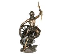 ROCKING GIFTS Figurine Décorative Classique Dieu Taranis du Tonnerre et du Ciel, Résine Effet Bronze Antique, Sculpture Mythologie Celtique, Décoration Élégante, 25 cm