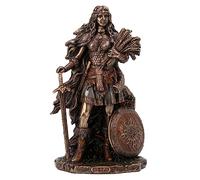 ROCKING GIFTS Figurine décorative Classique, Lady SIF, déesse Viking Nordique de la Terre et de la Famille, Femme de Thor, résine à Effet Bronze Antique, Sculpture de la mythologie scandinave, 21 cm