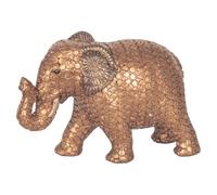 ROCKING GIFTS Figurine décorative éléphant en résine dorée 23 cm | Figurine d'éléphant décorative, finition dorée texturée, résine, hauteur 23 cm, décoration pour la maison