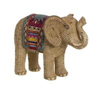 ROCKING GIFTS Figurine éléphant rotin décoratif 34 cm résine maison statue artisanat