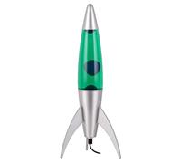 ROCKING GIFTS Grande lampe à lave Rocket 45 cm vert-bleu en aluminium - Lumière décorative et relaxante pour chambre ou bureau - Lampe à lave pour enfants, adolescents et espaces de jeu
