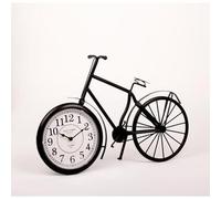 ROCKING GIFTS Horloge de table Figurine de vélo noire en métal, décoration vintage, 49 x 34 cm