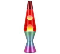 ROCKING GIFTS Lampe à lave 37 cm rouge-orange avec base métallique, ampoule et câble - Lumière d'ambiance et décorative pour chambre d'enfant ou adolescent - Lampe relaxante de style rétro pour la