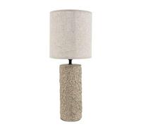 ROCKING GIFTS Lampe de bureau rectangulaire en céramique marron effet pierre avec cloche, lumière chaude, pour salon ou chambre, 47 cm
