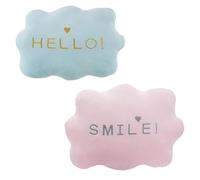 ROCKING GIFTS Lot de 2 coussins nuage rose et bleu, décoration lit et canapé, 38 cm