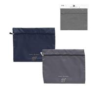 ROCKING GIFTS Lot de 2 trousses de rangement compactes de voyage pour homme ou unisexe Bleu et gris 27 cm