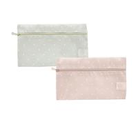 ROCKING GIFTS Lot de 2 trousses de rangement compactes pour valises, taupes, vert et rose, 26 cm