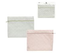 ROCKING GIFTS Lot de 2 trousses de rangement compactes pour valises, taupes, vert et rose, 27 cm