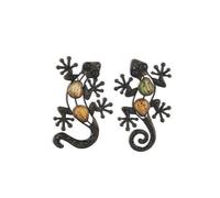 ROCKING GIFTS Ornement Mural x2 Lézards, métal, 15 cm, décoration Murale, Jardin extérieur, Chiffre de lézard, décoration métallique, Pendentif, Patio ou clôture, terrasse, extérieur