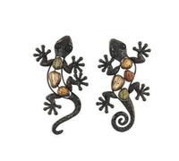 ROCKING GIFTS Ornement Mural x2 Lézards, métal, 22 cm, décoration Murale, Jardin extérieur, Chiffre de lézard, décoration métallique, Pendentif, Patio ou clôture, terrasse, extérieur
