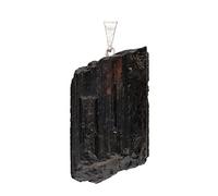 ROCKING GIFTS Pendentif Tourmaline Noire Brute Non Polie - Pierre Naturelle d'ancrage et de Protection - Purification, Énergie, Guérison - Idéal Méditation (Collier Non Inclus)