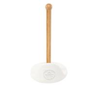 ROCKING GIFTS Porte-rouleau de papier de cuisine, support en bois marron avec base en céramique blanche, design rustique, 30 cm