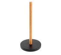 ROCKING GIFTS Porte-rouleau de papier de cuisine, support en métal noir et bois marron, design industriel, 31 cm