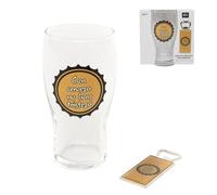ROCKING GIFTS Verre à bière 435 ml avec décapsuleur, boîte cadeau, message amusant, 22 cm