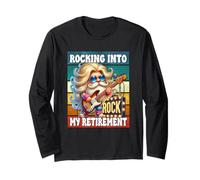 Rocking Into My Retirement Saying For Rocker Biker Gnome Dad Manche Longue