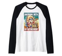 Rocking Into My Retirement Saying For Rocker Biker Gnome Dad Manche Raglan