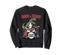 Rocking T-Rex jouant de la batterie Roaring Dino Band Rock and Roll Sweatshirt