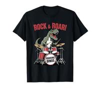 Rocking T-Rex jouant de la batterie Roaring Dino Band Rock and Roll T-Shirt