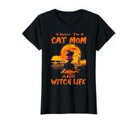 Rocking The Cat Mom and Witch Life Abyssinian Cat Halloween T-Shirt Graphique avec Valeur