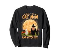 Rocking The Cat Mom and Witch Life Siamese Cat Halloween Sweatshirt