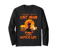 Rocking The Cat Mom Witch Life Sphynx Cat Halloween Manche Longue