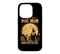 Rocking The Dog Mom and Witch Life Bull Terrier Halloween Coque pour iPhone 14 Pro