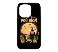 Rocking The Dog Mom and Witch Life Bull Terrier Halloween Coque pour iPhone 15 Pro