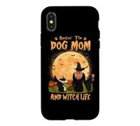 Rocking The Dog Mom and Witch Life Bull Terrier Halloween Coque pour iPhone X/XS